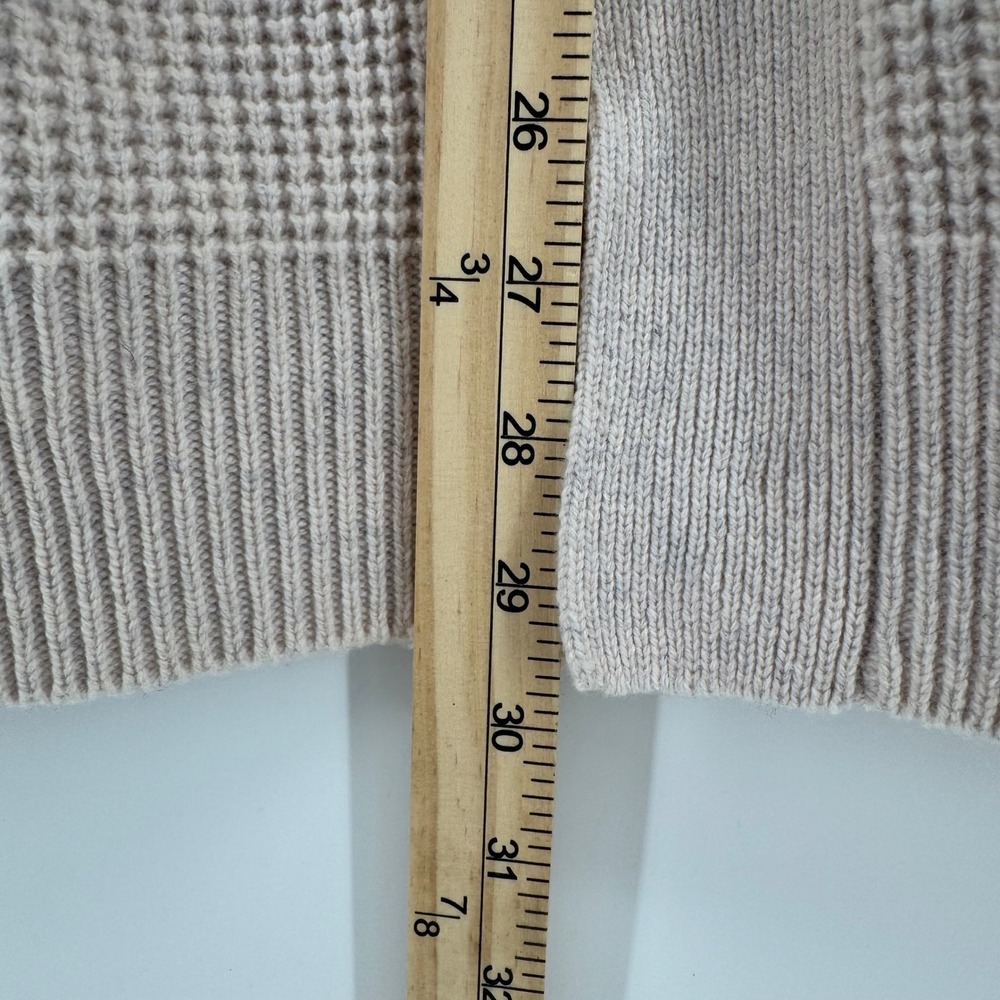 Vince Cardigan Womens Medium Beige Wool Cashmere Waffle Knit Open Front Sweater - Picture 7 of 10